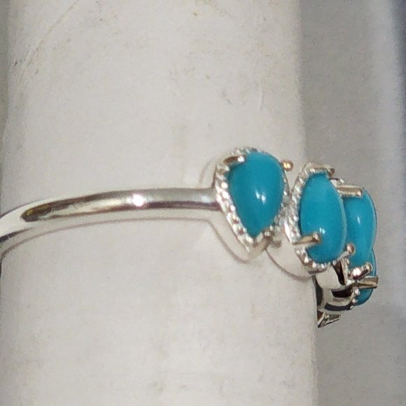 Arizona Natural Sleeping Beauty Turquoise 5 gem ring in 925 Sterling Silver sz 8 - Picture 5 of 6